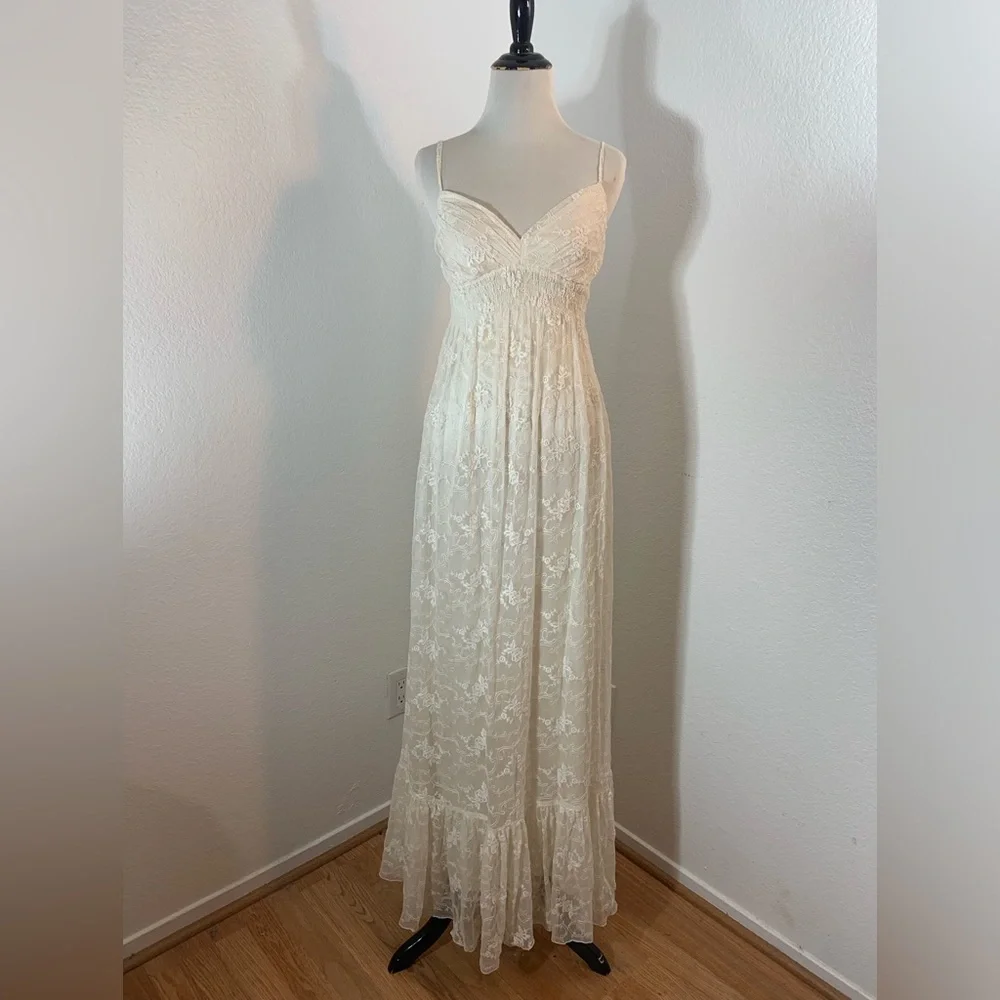 Sue Wong Dresses | New Listingeuc Vintage Sue Wong Off White Lace Maxi Dress | Color: White | Size: 4 | Laprincipessa's Closet